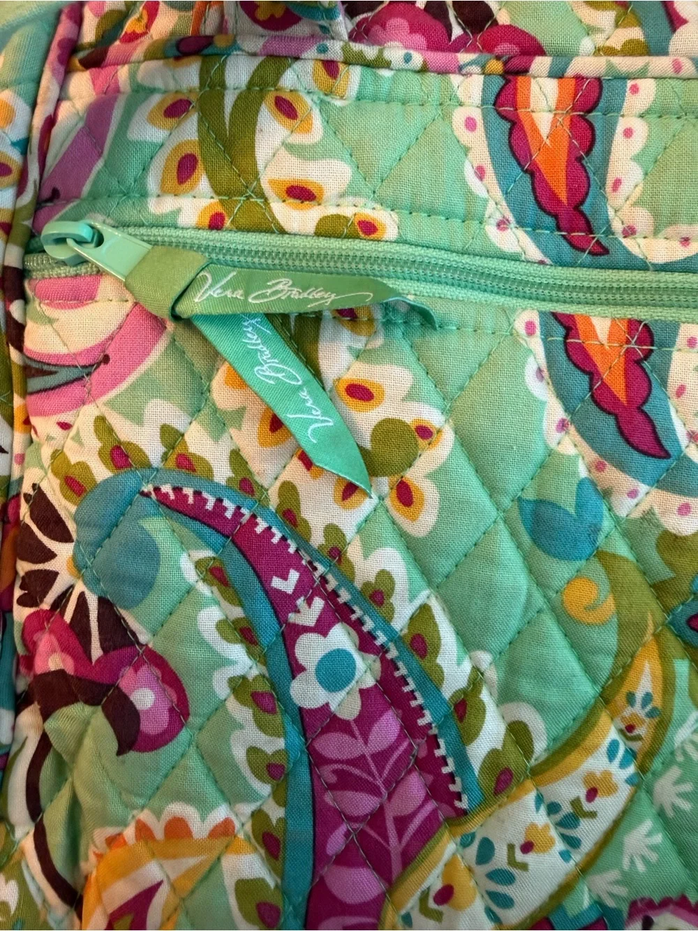 Vera Bradley-Inspired Quilted Turquoise Floral Backpack